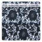 Tela de nylon blanca/del negro del color del algodón del vestido de flores, cordón bordado
