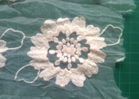 La organza pura del algodón bordó la ropa Eco de la tela del cordón de la flor amistoso