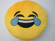 Los amortiguadores y las almohadas redondos del amarillo del Emoticon de Emoji rellenaron el juguete de la felpa
