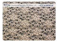 Encogimiento anti elegante CY-LW0018 de la flor del algodón de la tela de nylon elástico del cordón