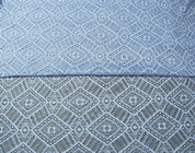 Malla de nylon de la tela del cordón del algodón geométrico del azul real para la camisa de dormir SYD-0004