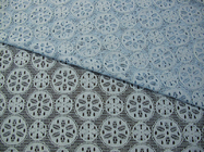 Material de nylon del vestido del diseño del copo de nieve de la tela del cordón del algodón del azul real