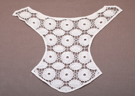 Blanco MIC de mano hecha algodón de bordado Crochet Lace Collar personalizado para Apparels