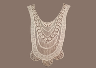 Marfil bordado a mano algodón 100 Dyeable Crochet Lace Collar tejido para ropa de dama