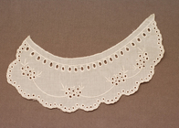 Collar de encaje de Crochet de Peter Pan blanco hecho a mano 100 algodón Marfil para blusa