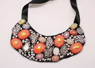 Resina grande piedras collar artesanal joyas, rebordeado artesanal collares (NL-958)