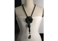 Tela personalizada dama negra flor collares artesanales de Sweater y blusas