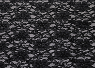 Negro negro Jacquard Nylon spandex bordados mujeres vestido recortar tela de encaje