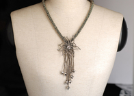 Mujer flor personalizada oro cadena Fringe artesanal collares para vestido