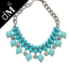 El diseño elegante y único azul de la moda goteó los collares handcrafted para las mujeres (JNL0136)