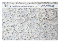 La flor blanca bordó algodón de la tela del cordón/CY-CX0019 de nylon/metálico