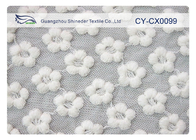 Tela bordada blanco del cordón de la forma de la flor para el vestido de boda CY-CX0099