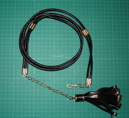 Cadena negra de la cintura de la PU de las borlas, correas del paño del 1.5cm para las mujeres metal y PU