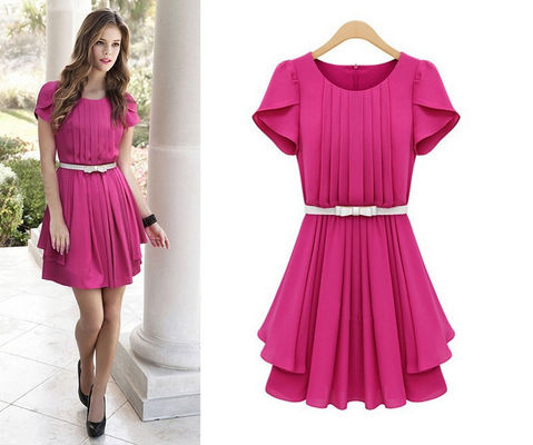 Vestidos modestos del verano sin mangas para mujer de la ropa informal de los adultos con la correa
