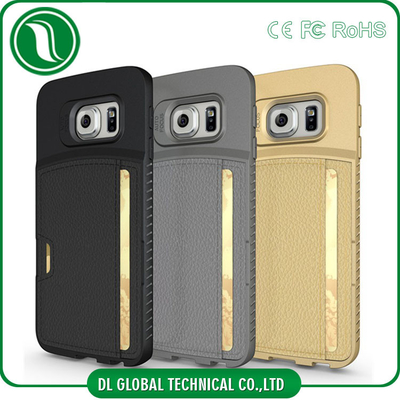 Cajas de cuero de encargo ligeras del teléfono celular para la galaxia S6 de Samsung