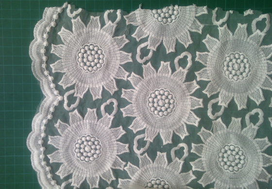 la organza de los 80cm bordó el algodón de la tela del cordón para los vestidos de boda