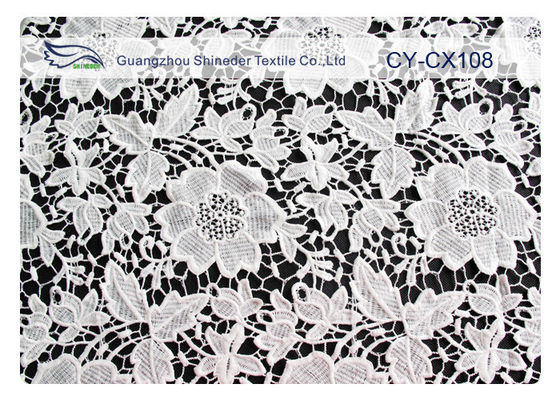 Tela bordada algodón de nylon del cordón con la anchura CY-CX108 del 120cm