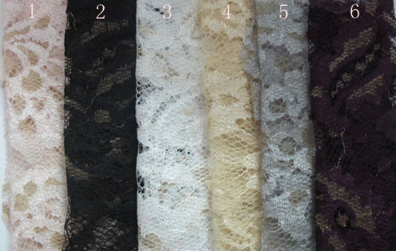 Tela metálica coloreada del cordón de la flor del estiramiento, tela horneada a la crema y con pan rallado del cordón del borde
