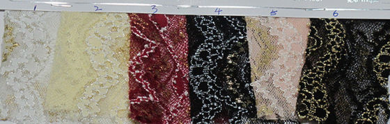 Tela del cordón del ojeteador de la ropa interior elástico, antiestático metálicos y multi coloreados