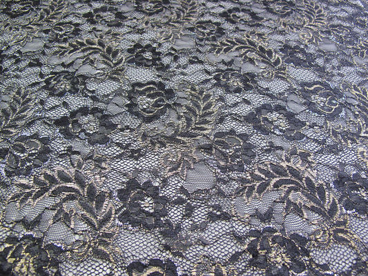 Azul metálico de la tela del cordón del vintage, tela floral de nylon SYD-0002 del cordón de Tulle