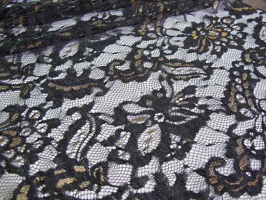 Tela multicolora elástico del cordón del bordado
