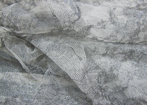 Tela metálica de plata de nylon del cordón del hilado para la camisa de dormir CY-LW0632 antiestático