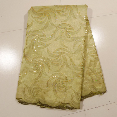 Tela bordada oro del cordón para el vestido de boda, ropa