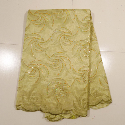 Tela bordada oro del cordón para el vestido de boda, ropa