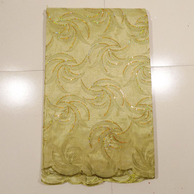 Tela bordada oro del cordón para el vestido de boda, ropa