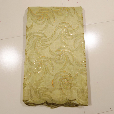 Tela bordada oro del cordón para el vestido de boda, ropa