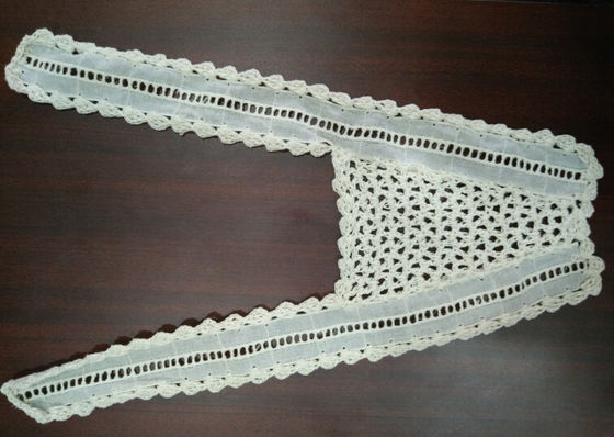 Ajuste hecho a mano de la tela del cordón del bordado, ajuste del cordón del algodón de la falda del vestido