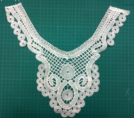 Cuello blanco Eco del cordón del algodón del bordado del OEM amistoso para la ropa