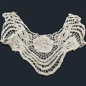 Cuello desmontable del cordón del ganchillo del bordado del algodón de Dyeable para la ropa