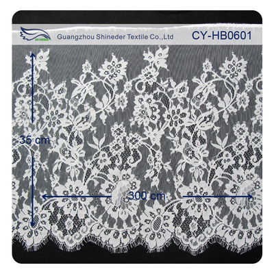 Ajuste de nylon del cordón del ojeteador, cordón nupcial de la concha de peregrino floral para el vestido de noche
