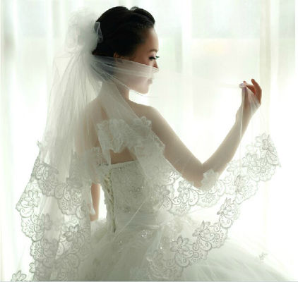 ate los accesorios de la boda de la novia del velo del ajuste los 80cm al 175cm, blanco