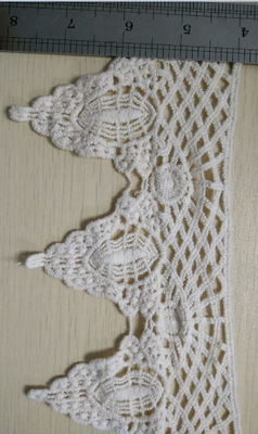 De la tela decorativa el 15cm del cordón de Chantilly del ajuste del cordón del algodón blanco