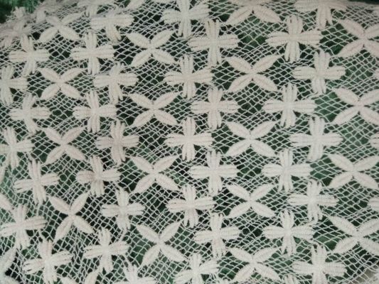 la tela del cordón del algodón de la naturaleza de la anchura del 1.3m para la ropa forma el SGS