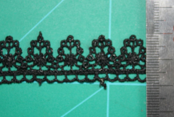 Anchura decorativa soluble en agua polivinílica de Dyeable los 2cm del ajuste del cordón en el color blanco/del negro