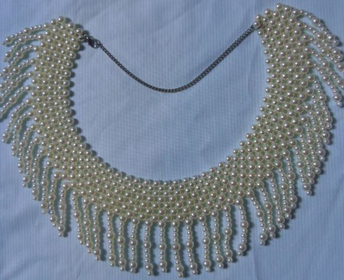 Blanco multi del ODM del OEM del cuello de la gota de la perla de la cadena del vestido de las mujeres de los círculos