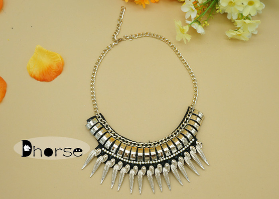 Collar goteado declaración maciza decorativa del cuello del oro para el traje de las señoras