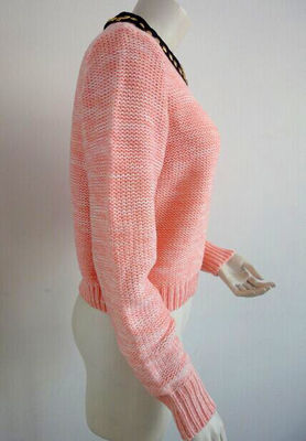 Suéteres desmontables del jersey de las señoras del puente del cuello rosado para el otoño, invierno
