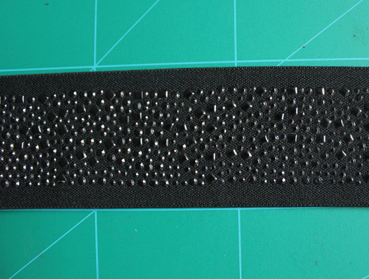 nilón elástico negro y Spandex de las correas de los 5cm con el diamante artificial