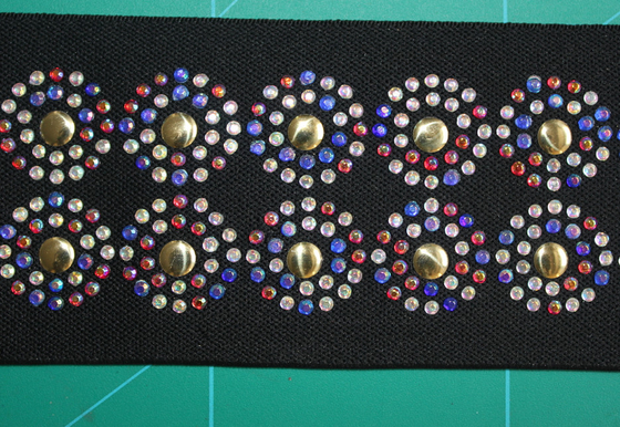 Correas elásticos los 5cm, modelo redondo hermoso del negro colorido del diamante artificial