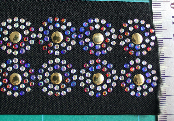 Correas elásticos los 5cm, modelo redondo hermoso del negro colorido del diamante artificial