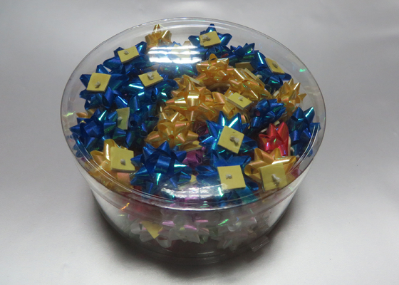 Oro, rojo, mini cinta azul del arco del regalo de la estrella con el polipropileno para la decoración del regalo