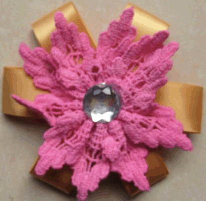Ramillete de la flor artificial del cordón del algodón tejido para la ropa, flores tejidas hechas a mano