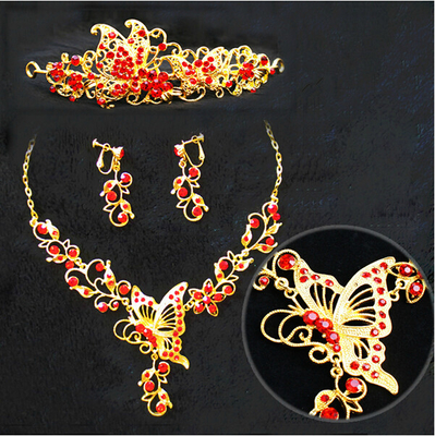 Corona animal hecha a mano exquisita para mujer, muchachas de los pendientes del collar de la joyería