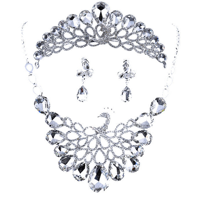 Corona animal hecha a mano exquisita para mujer, muchachas de los pendientes del collar de la joyería
