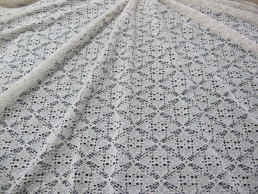 Tela de nylon para la ropa, tela del cordón del algodón estirable de malla del cordón