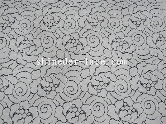 Estampado de flores delicado del algodón de la tela de nylon cómoda y Breathy del cordón para la ropa SYD-0171-1